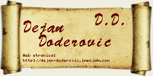 Dejan Doderović vizit kartica